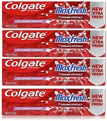 Colgate Max Fresh Spicy Toothpaste with Cooling Crystals - 100ml X 4
