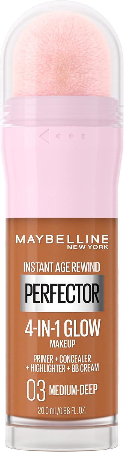 Maybelline New York Instant Age Rewind Instant Perfector 4 In 1 Glow Makeup, Medium/Deep, 0.68 fl oz