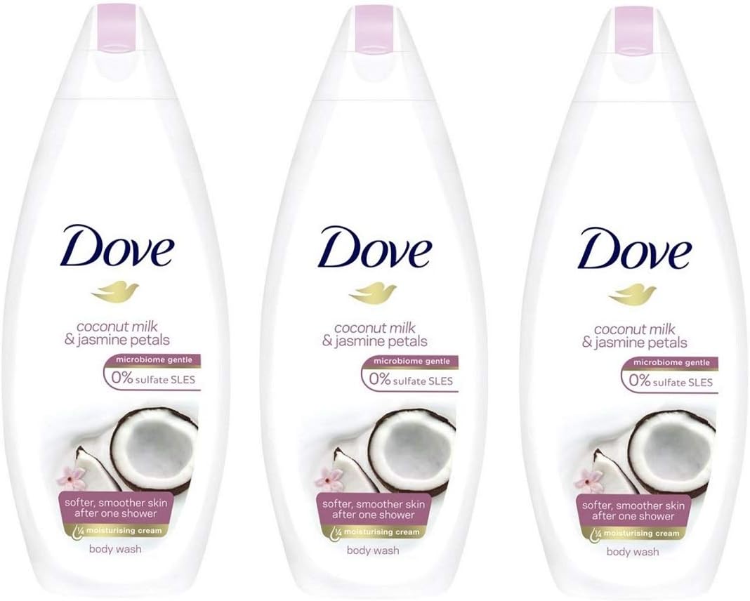 Dove Purely Pampering Coconut Milk with Jasmine Petals Body Wash 500ML (3 pack) Design may vary