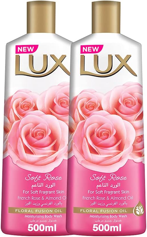 Lux Perfumed Body Wash Soft Rose, 500 ml (pack of 2), White