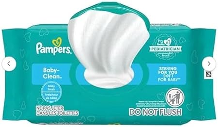 Pampers Fresh Clean Baby Scent Wipes, Pack of 52 x 12