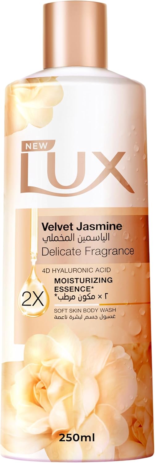 Lux Delicate Fragrance Body Wash, Velvet Jasmine, 2x Moisturizing Essence, with 4D Hyaluronic Acid 250ml