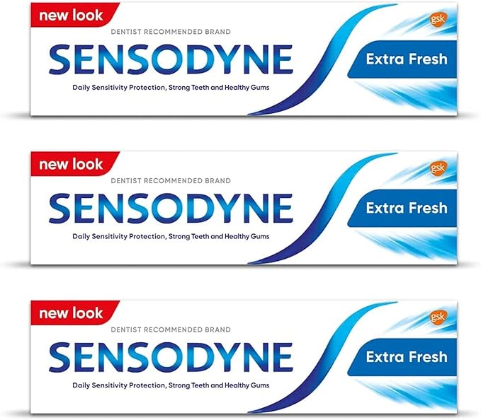 Toothpaste For Sensitive Teeth, Extra Fresh Flavour, 50 Ml, Value Pack Of 3