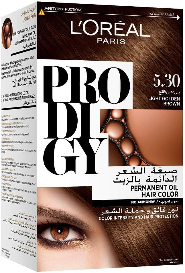 L’Oréal Paris Prodigy Hair Color/Dye, 5.3 Light Golden Brown