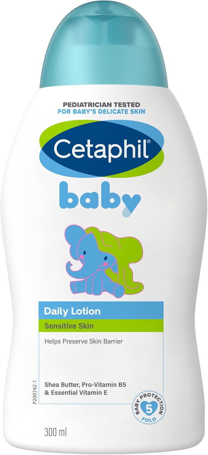 CetaPhil Baby Daily Lotion with Shea Butter, Face & Body Moisturizer, Delicate and Sensitive Skin, Unscented, 300ml