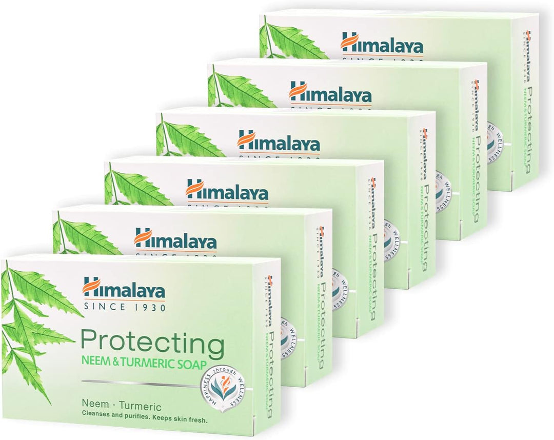 Himalaya Neem & Turmeric Protecting Soap Bar Remove Problem-Causing Bacteria & Protect Skin -125g x 6