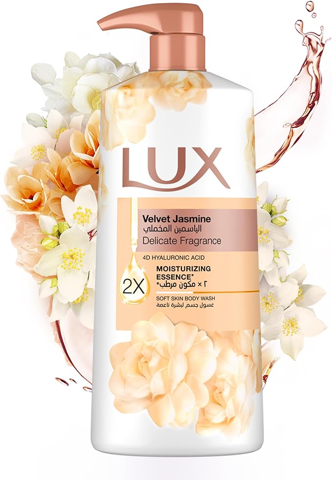 Lux Delicate Fragrance Body Wash, Velvet Jasmine, 2x Moisturizing Essence, with 4D Hyaluronic Acid, 500 / 700ml