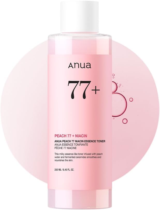 ANUA Peach 77 Niacin Essence Toner, Facial Toner for Glass Skin, Niacinamide, Panthenol, Ceramides, Korean Skin Care, Facial Toner for Glass Skin, 250ml/8.45 fl.oz.