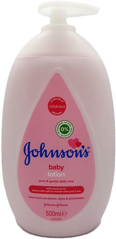 Johnson's Lotion 500ml – Gentle and Mild for Delicate Skin and Everyday Use – 24h Moisturisation,label may vary