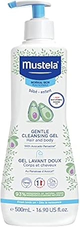 Mustela Baby Gentle Cleansing Gel - Baby Hair & Body Wash - with Natural Avocado fortified with Vitamin B5