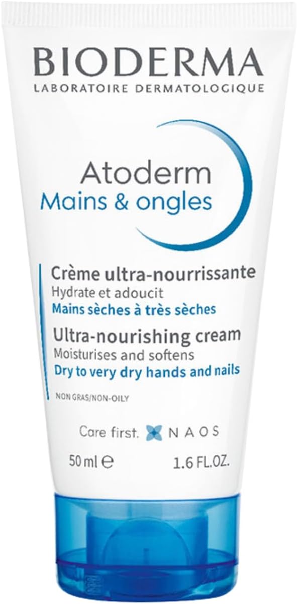 Bioderma Atoderm Hands & Nail Ultra Repairing Soothing Cream for Normal to Dry skin, 50ml, White, 1.7 Fl Oz 