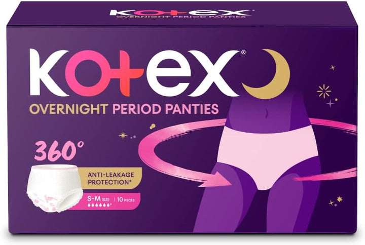 Kotex Overnight Panties for Sanitary Protection - S/M (10 Counts)