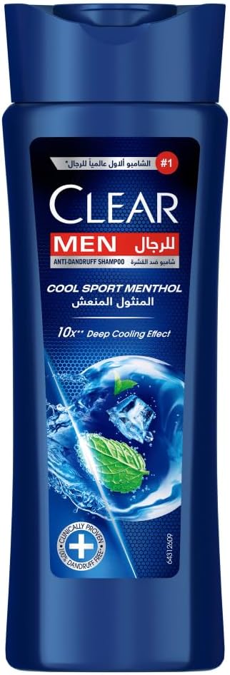 CLEAR Shampoo for men, anti-dandruff shampoo, Cool Sport Menthol, 100% Dandruff-free hair & Nourished Scalp, 200ml