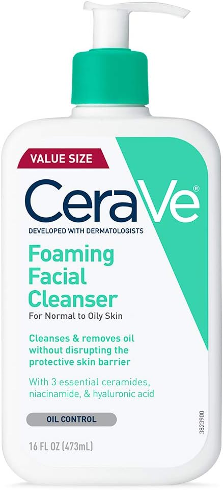 CeraVe Foaming Cleanser | Face and Body Wash for Normal to Oily Skin, 473 ML