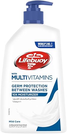 LIFEBUOY Hand Wash, Mild Care, for 100% stronger germ protection with 10x Moisturizers, 500ml