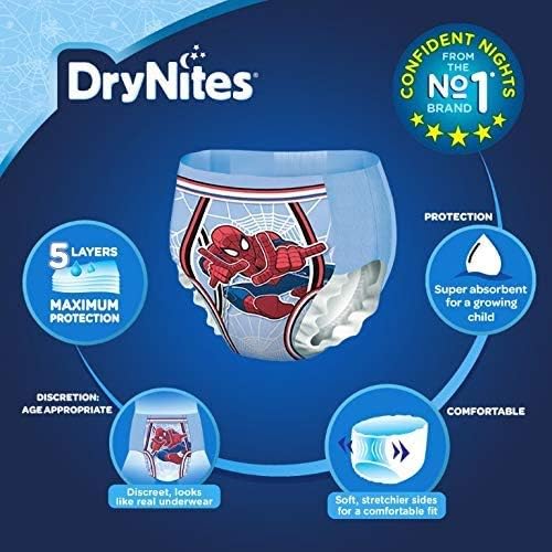 Huggies DryNites Pyjama Pants, 3-5 years, Bed Wetting Diaper, Boy, 16-23 kg, Jumbo Pack, 16 Pants