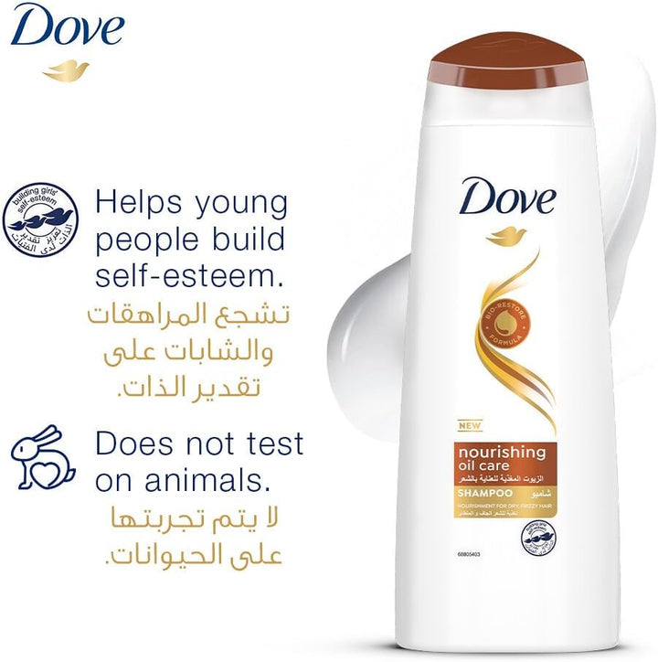 Dove Shampoo Nourishing Oil Care, nourishing care for up to 100% smoother hair, 400ml + Conditioner, 320ml