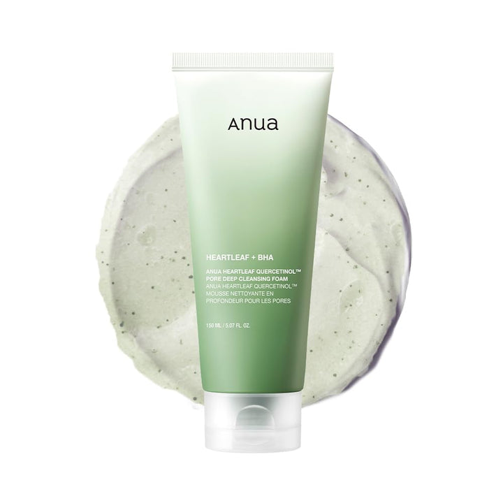 ANUA Heartleaf Quercetinol Pore Deep Cleansing Foam, Facial Cleanser, for Double Cleansing, BHA, Hyaluronic Acid, Glycerin, Face Wash, Blackhead Remover, (150ml/5.07 fl.oz.)