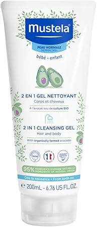 Mustela Baby 2-in-1 Cleansing Gel, with Natural Avocado, 200ml