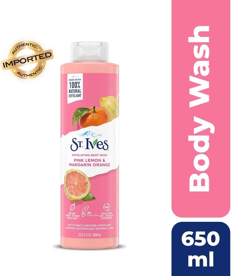 St Ives Exfoliating Body Wash Pink Lemon & Mandarin Orange 650ml 22 fl oz