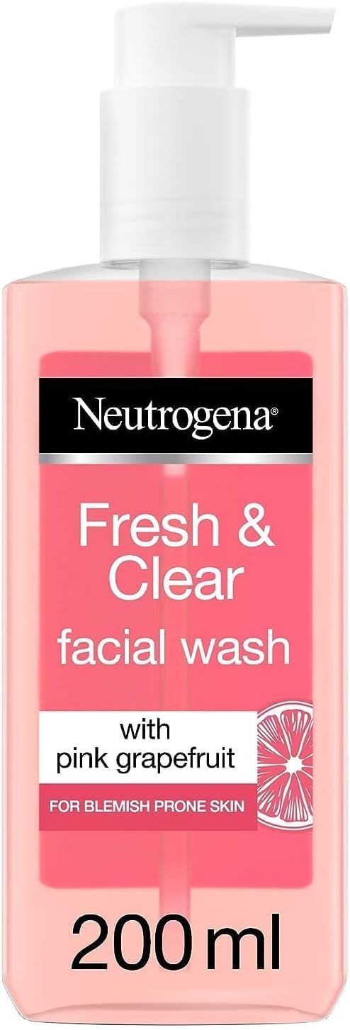 Neutrogena Facial Wash, Fresh & Clear, With Pink Grapefruit For Blemish Prone Skin, 200Ml