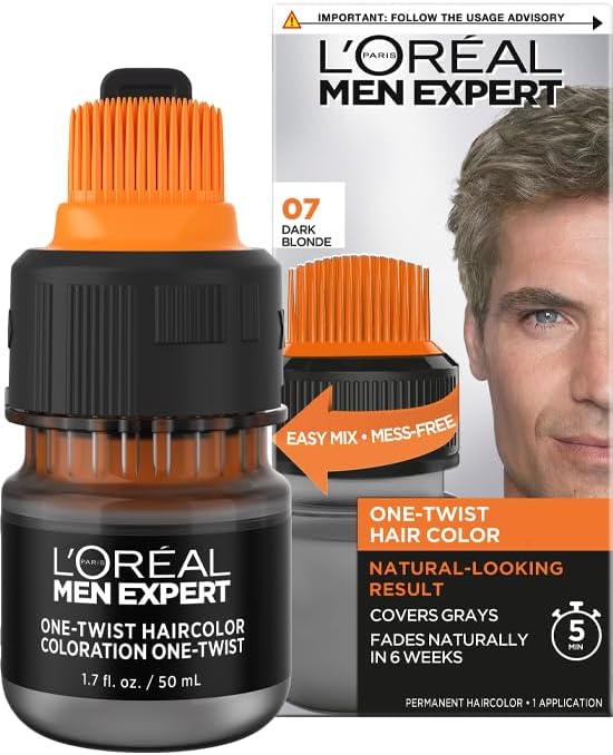 L’Oréal Paris Men Expert One Twist Mess Free Permanent Hair Color, Dark Blonde 07
