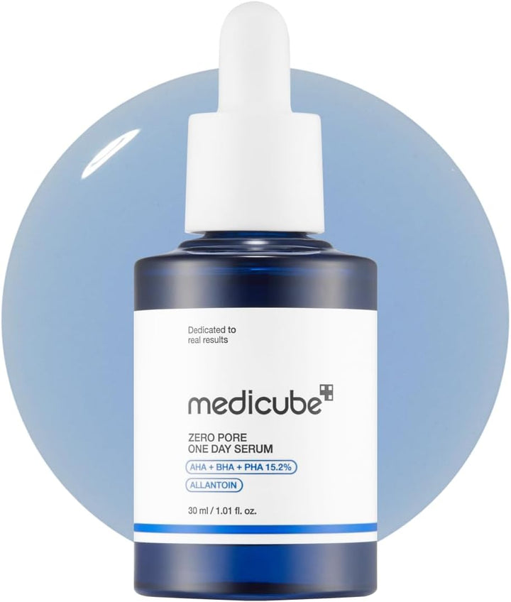 medicube Zero Pore One-Day Serum 1.01 fl.oz - Overnight Resurfacing Serum with Pore Tightening Complex - 15.2% AHA+BHA+PHA & 2% Niacinamide - 10.8% reduction in pore appearance after one day of use