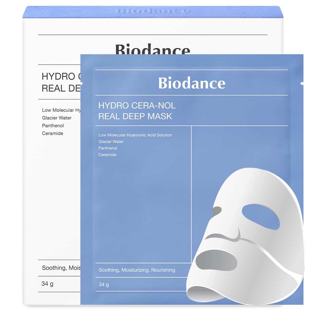 Hydro Cera-nol Real Deep Mask, Overnight Hydrogel Mask, Soothing, Moisturizing, Nourishing, 1.19oz(34g) x 4ea