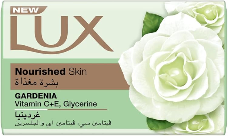 Lux Bar Soap for nourished skin, Gardenia, with Vitamin C, E, and Glycerine, 75g / 120g / 170g, Purple