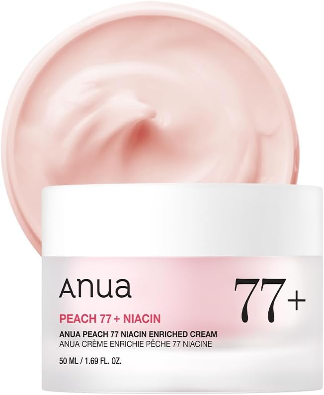 Anua Peach Niacinamide Cream, Face Moisturizer for Dry Skin with Vitamin B12, Collagen, Ceramide, Panthenol, Korean Skin Care for Glass Skin (50ml, 1.69 fl.oz.)