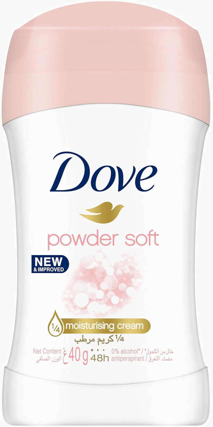 Dove Antiperspirant Deodorant Stick, Powder Soft, 40g