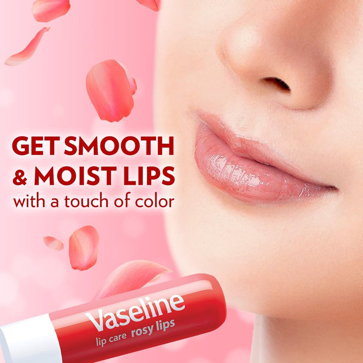 Vaseline Lip Therapy Rosy Lips Lip Balm With Pure Jelly & Light Rose Tint For Soft & Pink Lips| Nourishes & Protects Lips| Non-greasy Lip