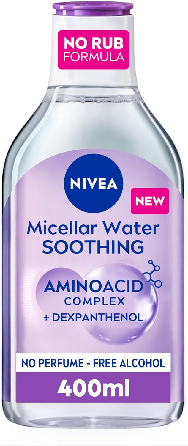 Nivea Face Micellar Water, Makeup Remover, All Skin Types, 400ml