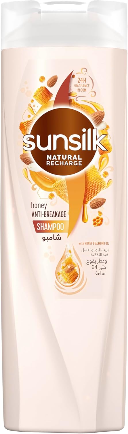 SUNSILK Natural Recharge Anti-Breakage Shampoo, Honey, with Almond Oil, 400ml