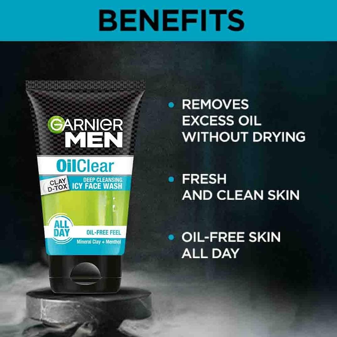 Garnier Men Oil Clear Face Wash, 100G