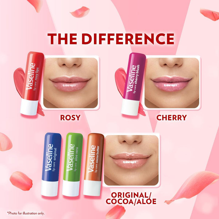 Vaseline Lip Therapy Rosy Lips Lip Balm With Pure Jelly & Light Rose Tint For Soft & Pink Lips| Nourishes & Protects Lips| Non-greasy Lip