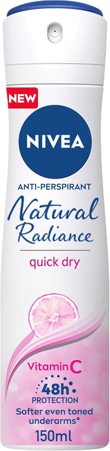 Nivea Antiperspirant Spray for Women, Natural Radiance, 2x150ml