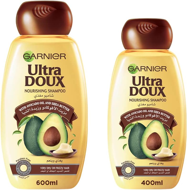 Ultra Doux Avocado Oil & Shea Butter 600ml + 400ml Shampoo Dual Pack, 1.0 count