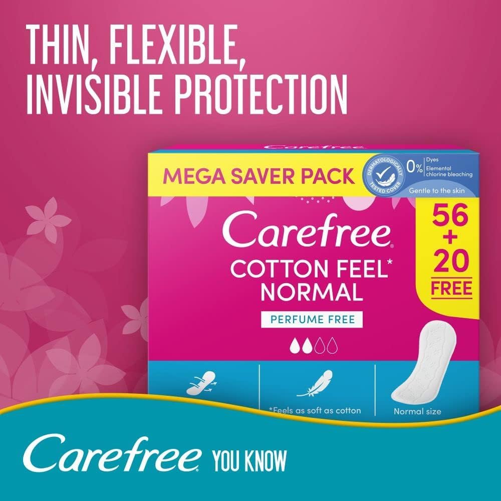 Carefree Cotton feel, Unscented, Pantyliners Pack of 76