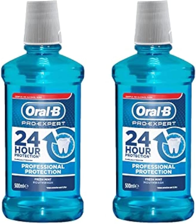 Oral-B Pro-Expert Professional Protection Fresh Mint Mouthwash, Dual Pack, 500 ml