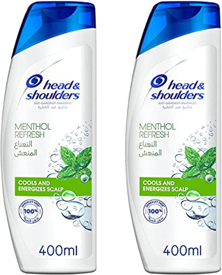 Head & Shoulders Menthol Refresh Anti-Dandruff Shampoo, 2 X 400 ml