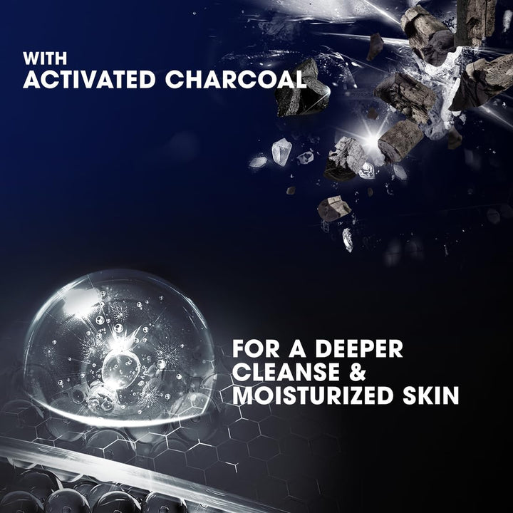 Clear Men Complete Care 3in1 Shampoo For Hair, Face & Body With Activated Charcoal for 100% dandruff free hair and moisturized skin, 400ml Pack of 2, white