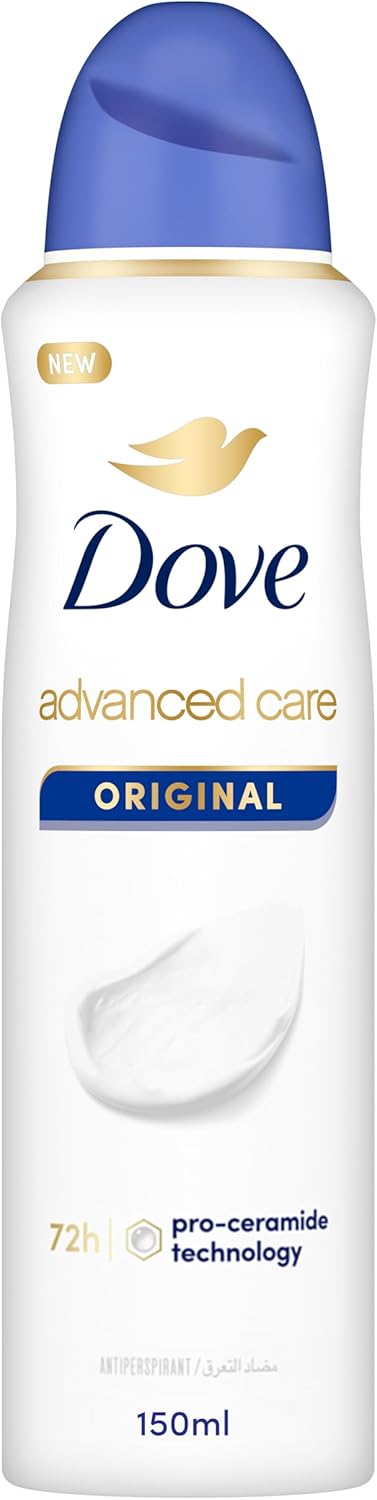 DOVE Women Antiperspirant Deodorant Spray, for refreshing 48-hour protection, Original, alcohol free with ¼ moisturizing cream, 150ml
