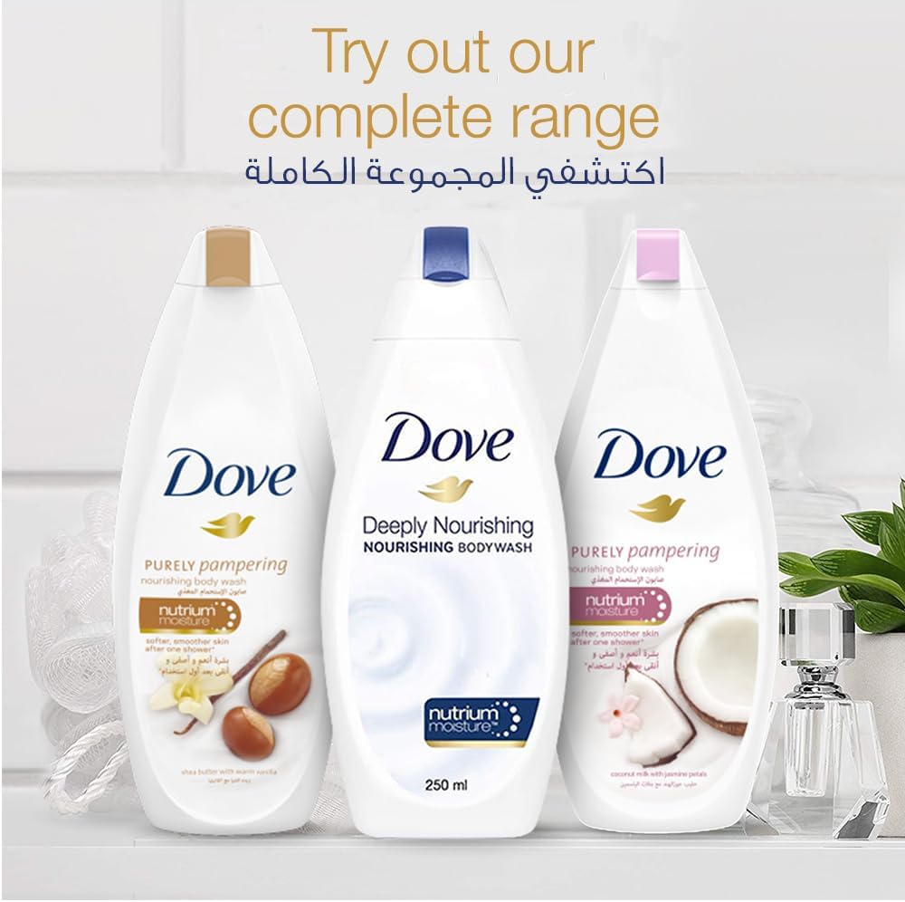 Dove Deeply Nourishing Body Wash, for Instant Moisturising, Original, with No Sulfates or Parabens, 500ml, Pack of 2