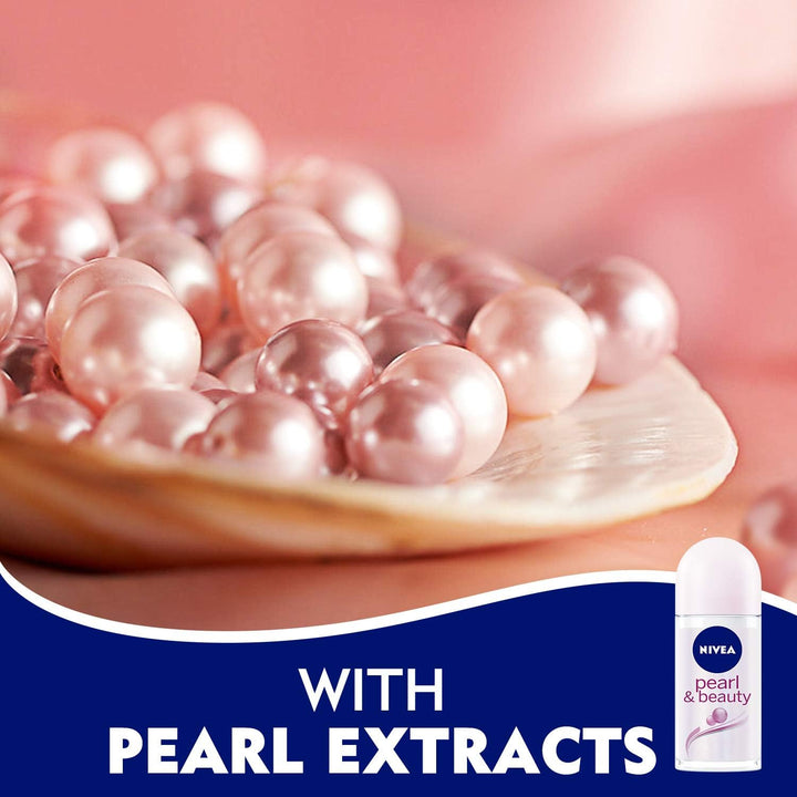 Nivea Antiperspirant Roll-on for Women, Pearl & Beauty Pearl Extracts, 50ml
