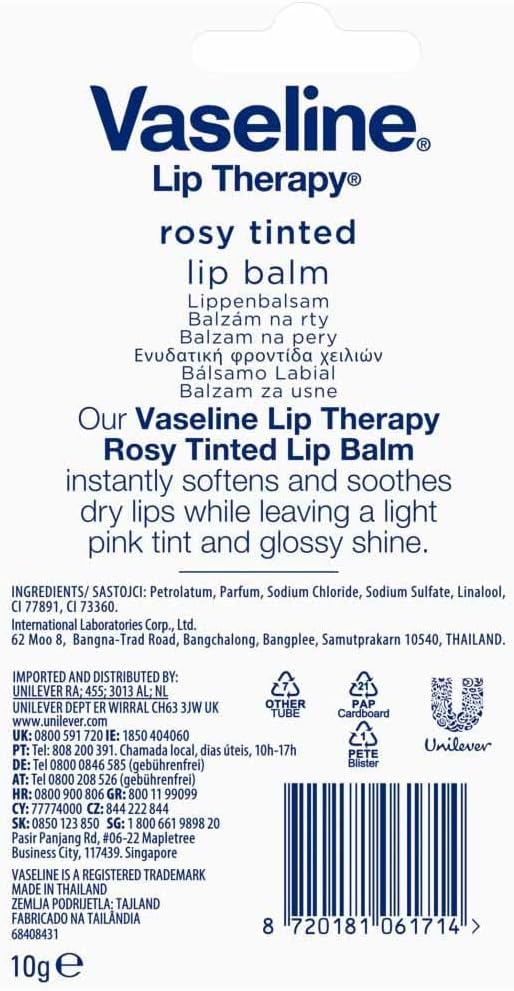 Vaseline Rosy Tinted Lip Balm (10g)