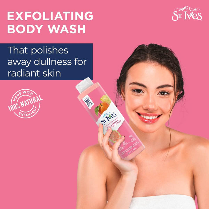 St Ives Exfoliating Body Wash Pink Lemon & Mandarin Orange 650ml 22 fl oz