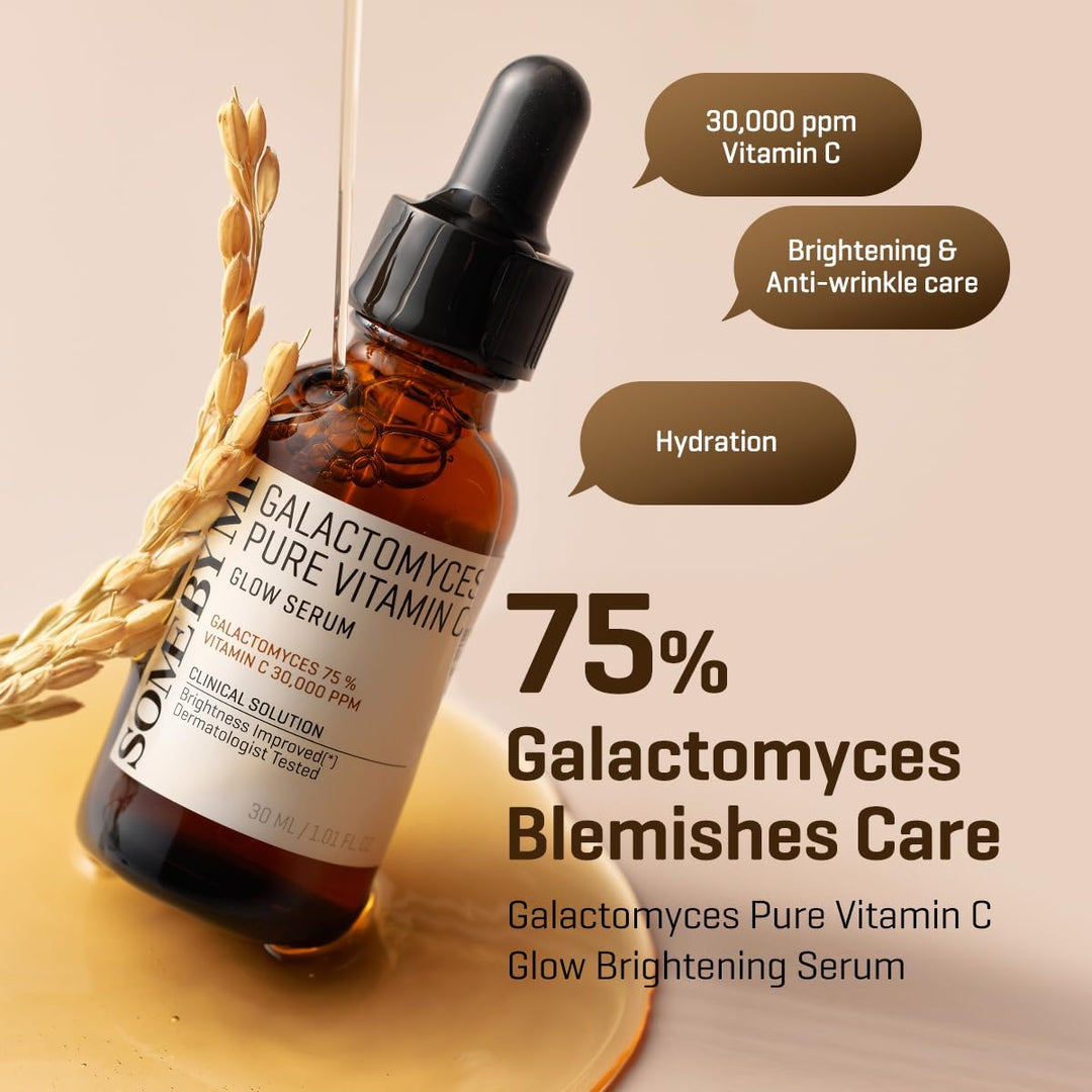 Some By Mi Galactomyces Pure Vitamin C Glow Serum | 30Ml | Daily Brightening Vitamin C Serum For Glass Skin | Improvement Of Skin Texture & Elasticity