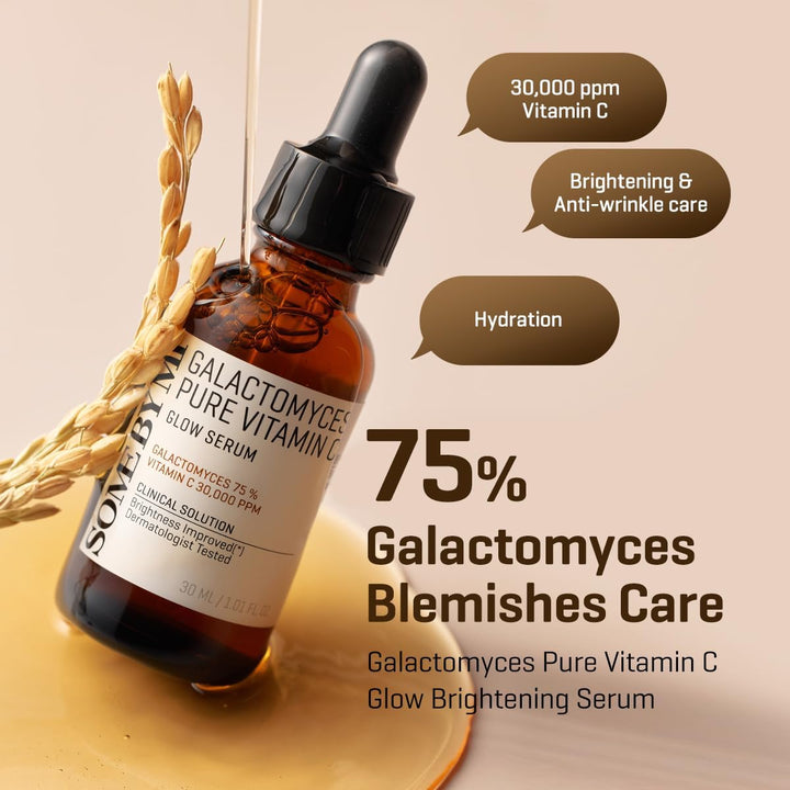 Some By Mi Galactomyces Pure Vitamin C Glow Serum | 30Ml | Daily Brightening Vitamin C Serum For Glass Skin | Improvement Of Skin Texture & Elasticity