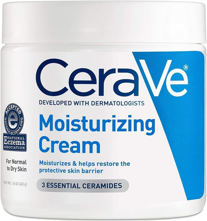 CeraVe Moisturizing Cream, Body and Face Moisturizer for Normal to Dry Skin, Body Cream with Hyaluronic Acid and Ceramides